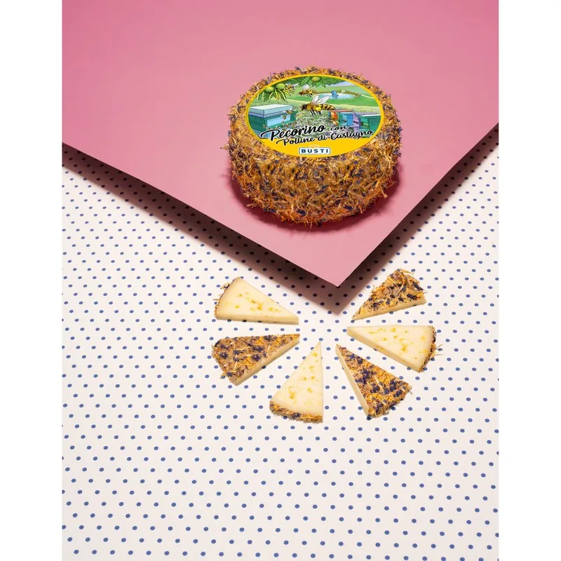 Formaggio Pecorino con Polline di Castagno Busti, prodotto DPF