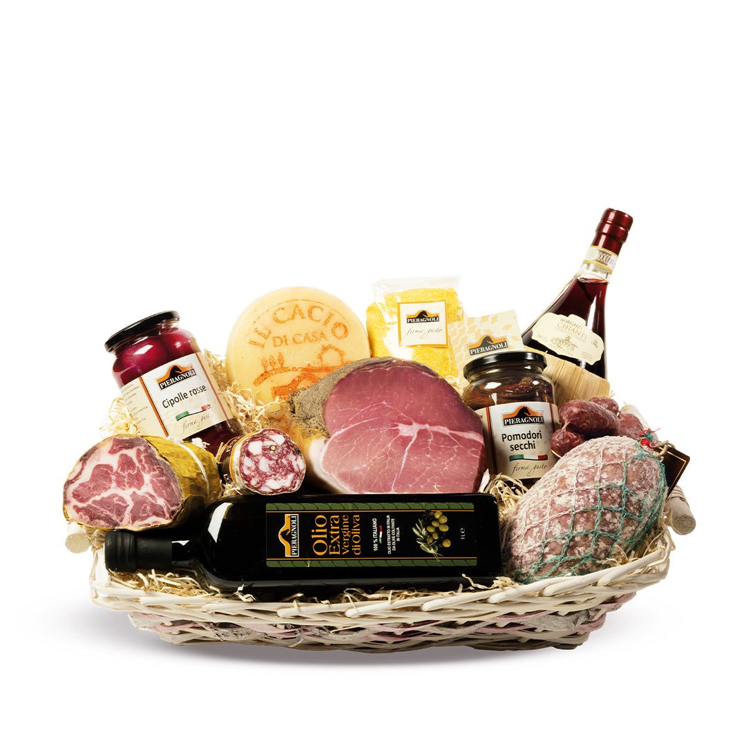 Cesta Fattoria: cesta regalo personalizzata con prodotti tipici toscani
