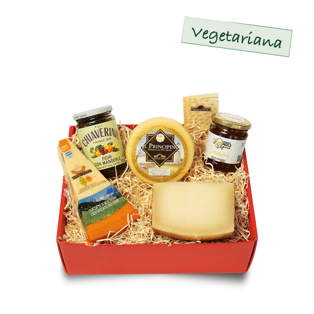 Confezione Tre Formaggi: confezione regalo personalizzata con prodotti tipici toscani